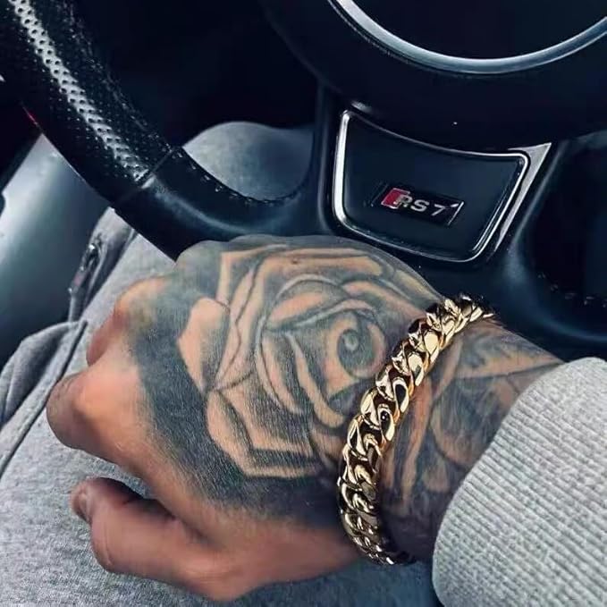 Cuban Link Chain Bracelet Gold Plated