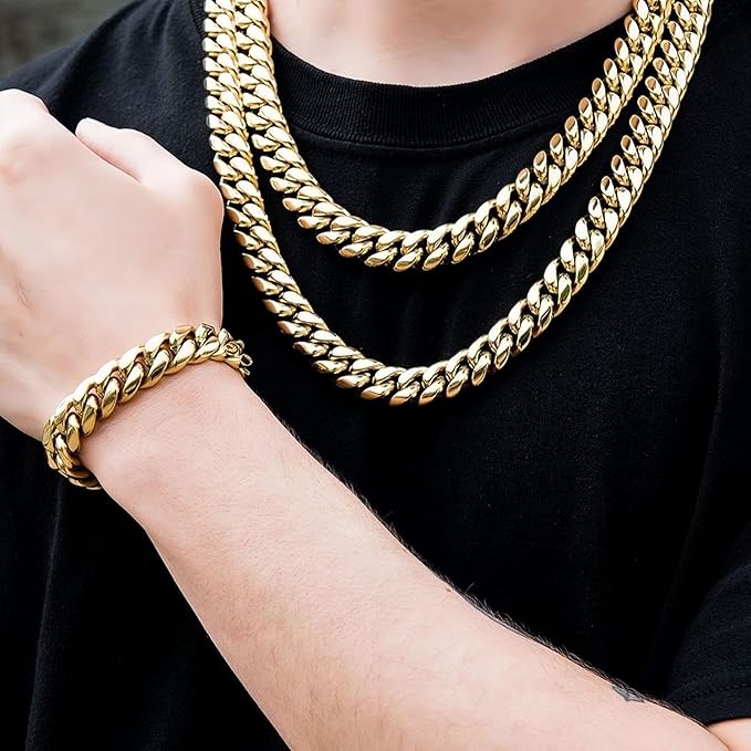 Cuban Link Chain Bracelet Gold Plated